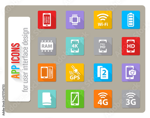 Smarthone specs simply icons