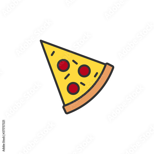 Colorful pizza slice icon. Pizza symbol modern, simple, vector, icon for website design, mobile app, ui. Vector Illustration