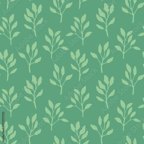 Square vector green plant pattern textured seamless wallpaper background