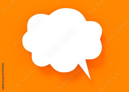 speech bubble on yellow background 3d rendering