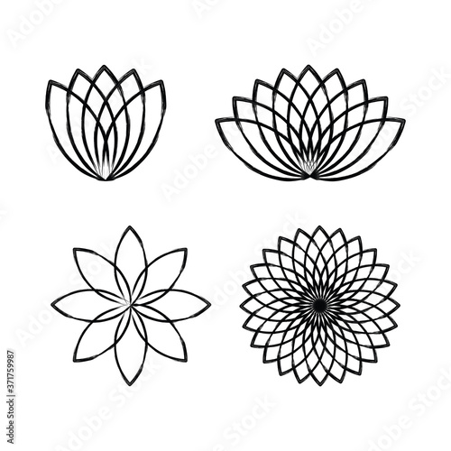 Logo inspiration: Black paint stencil with elegant flowers