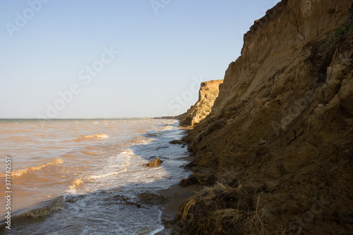 Cliff near the salty lake Bolshoye Yarovoe (Altai Territory).