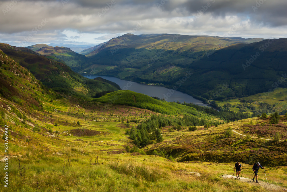 Views of Stirlingshire in Scotland on a lovely summersday from the top of the mountain Ben Ledi
Views of Stirlingshire in Scotland on a lovely summersday from the top of the mountain Ben Ledi