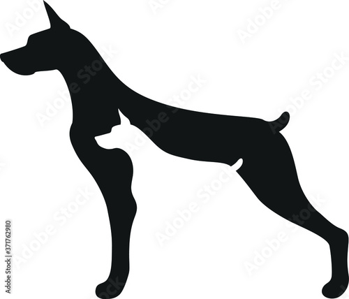 Doberman Dog with negative space design