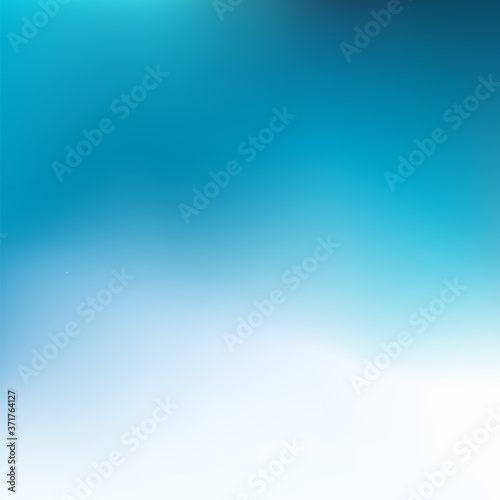 Abstract Gradient blue white background. Blurred turquoise water backdrop. Vector illustration for your graphic design, banner, summer or aqua poster, website