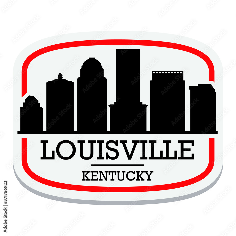 Louisville Kentucky Label Stamp Icon Skyline City Design Tourism Landmark.