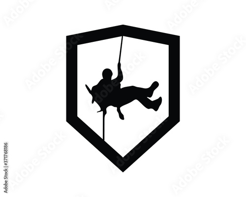 Rock climbing sports logo image