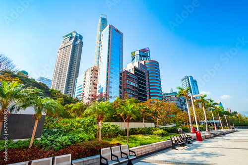 Photography Hong Kong city skyline, China
