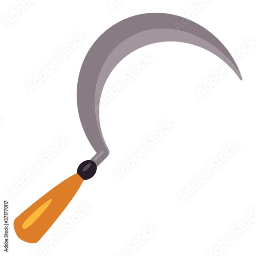 Garden sickle icon. Cartoon of garden sickle vector icon for web design isolated on white background photo