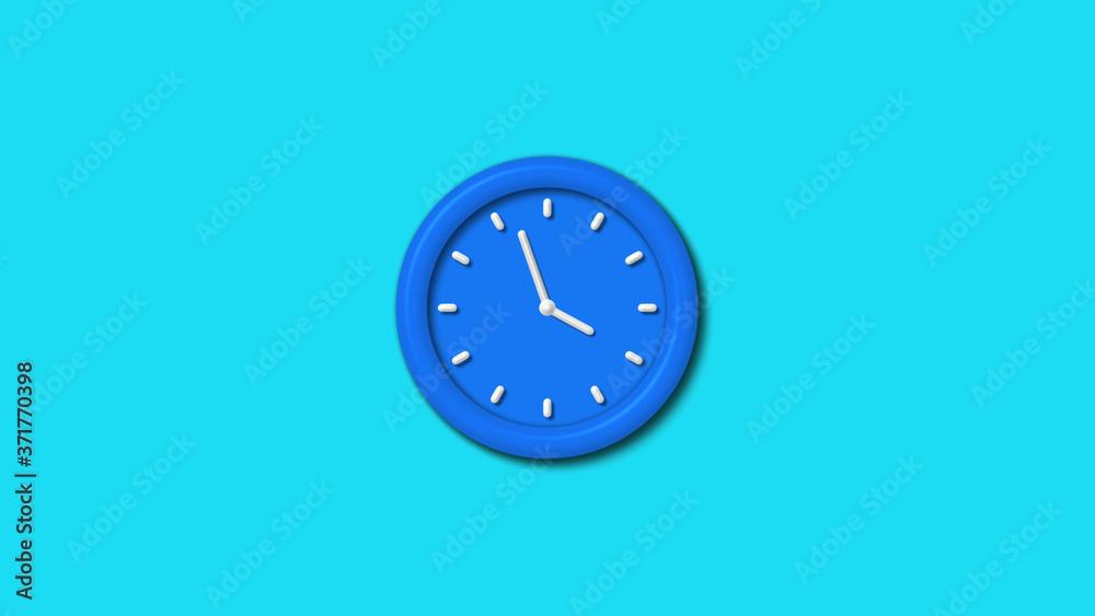 12 hours 3d wall clock icon on cyan background,clock icon 12 hours 3d wall clock icon on cyan background,clock icon