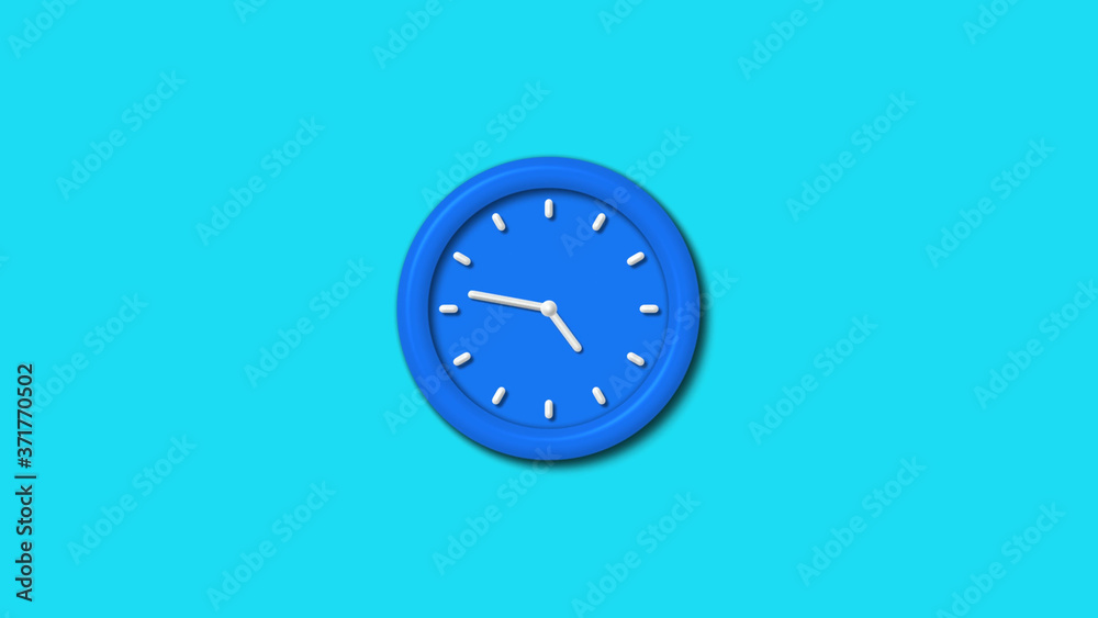 12 hours 3d wall clock icon on cyan background,clock icon 12 hours 3d wall clock icon on cyan background,clock icon