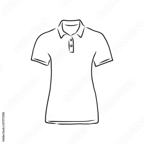 Polo shirt vector sketch icon isolated on background. Hand drawn Polo shirt icon. Polo shirt, vector sketch illustration
