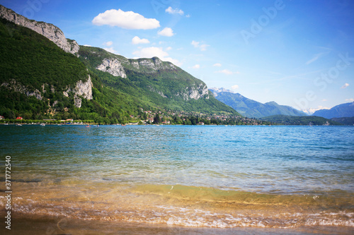 View at the Lake Annecy a perialpine lake in Haute Savoie in France.  © Gulnara