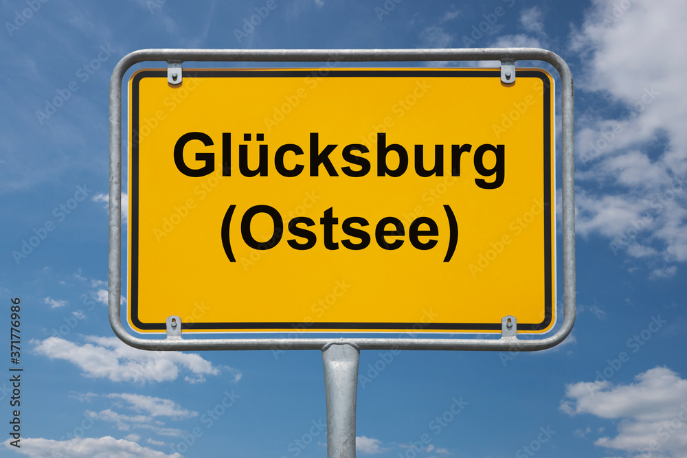 Ortstafel Glücksburg (Ostsee)