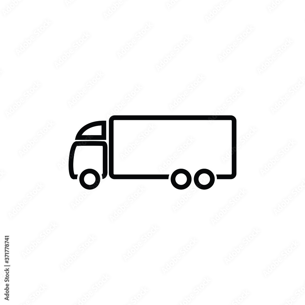Truck thin icon isolated on white background, simple line icon for your work. Truck thin icon isolated on white background, simple line icon for your work.