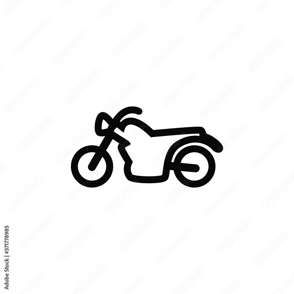 Motorcycle thin icon isolated on white background, simple line icon for your work.