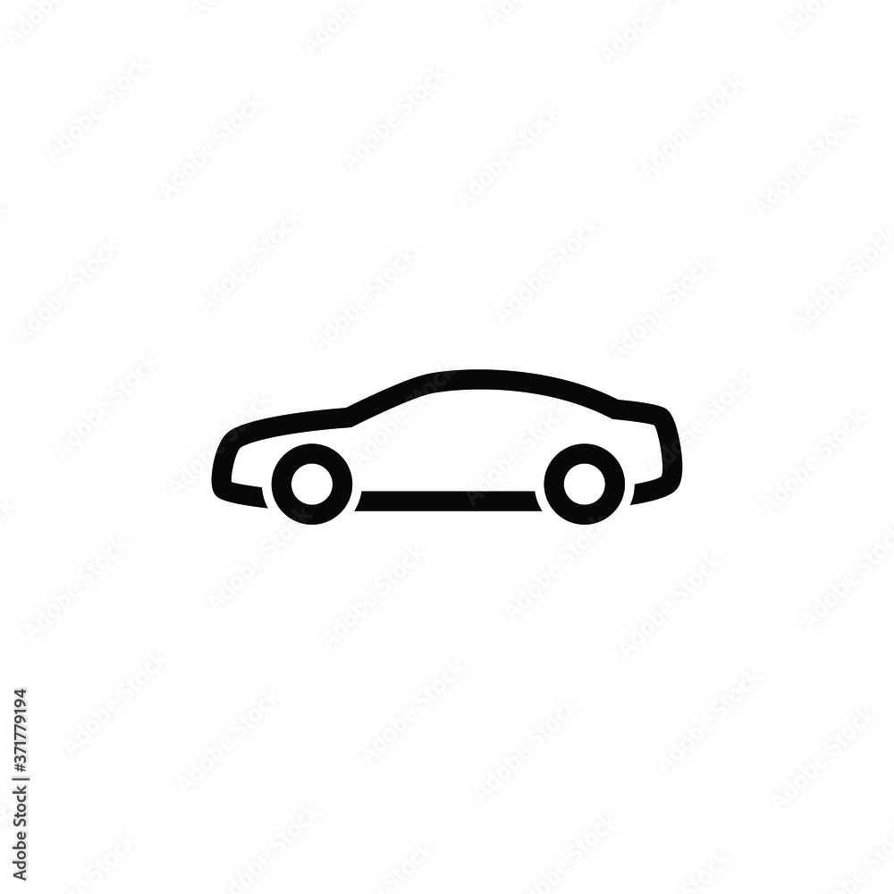 Car thin icon isolated on white background, simple line icon for your work.