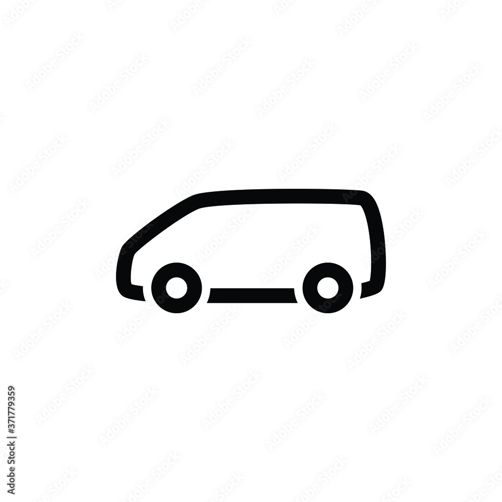 van thin icon isolated on white background, simple line icon for your work.