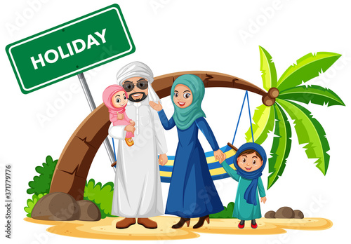 Arabian family on holiday