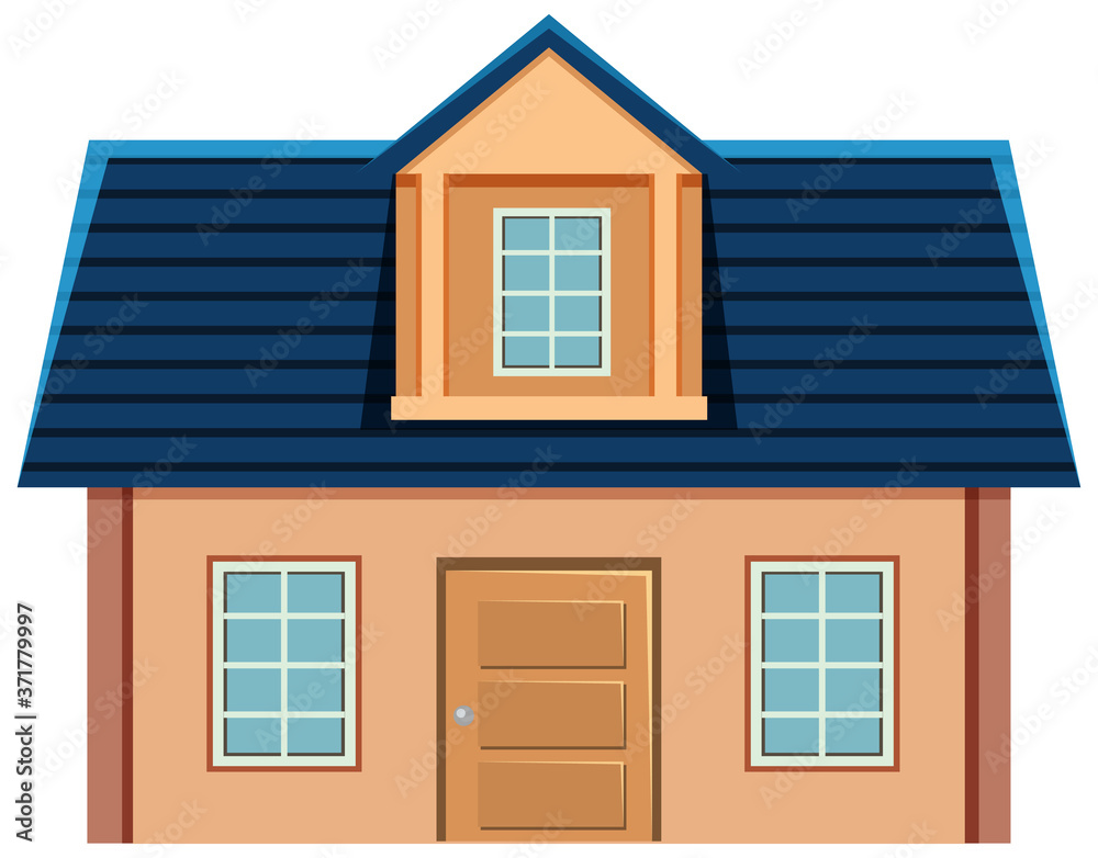Simple house exterior on white background