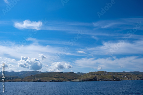 Panoramic view of Kea, Tzia island, summer holidays destination Greece.