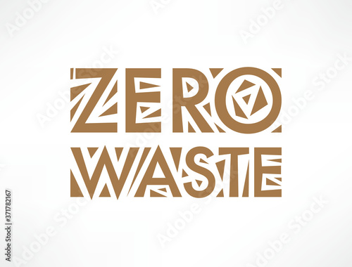 Zero Waste vector text logo. Stamp. Eco waste recycling concept isolated illustration on white background