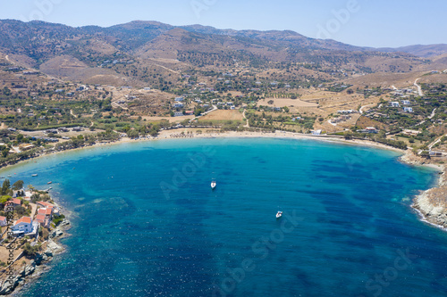 Kea Tzia island, Cyclades, Greece. Aerial view of Otzias bay © Rawf8