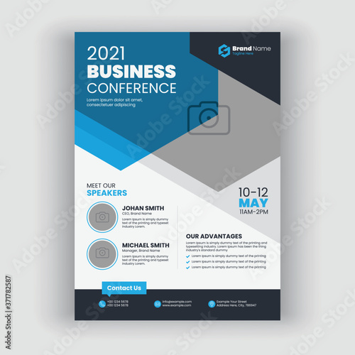 Annual summit editable business conference flyer template, event marketing flyer template