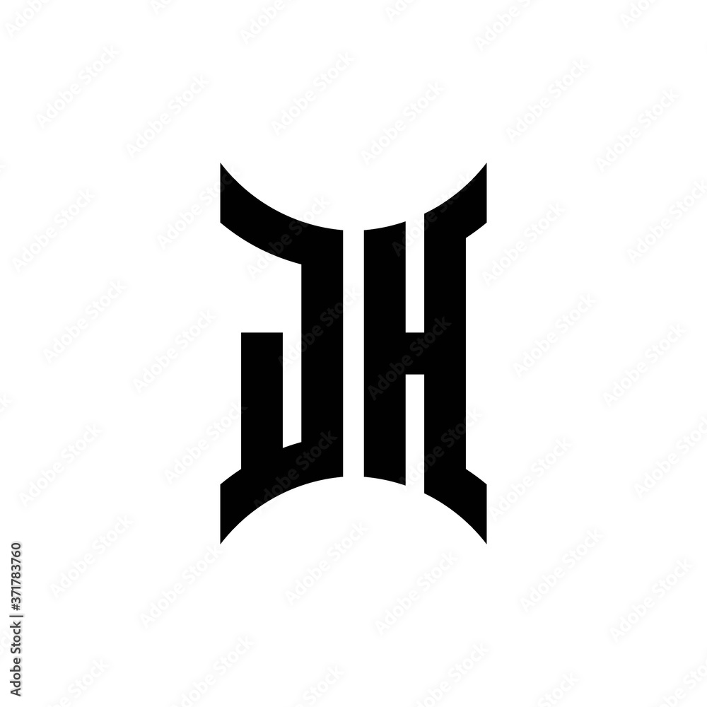 JH monogram logo with curved side JH monogram logo with curved side
