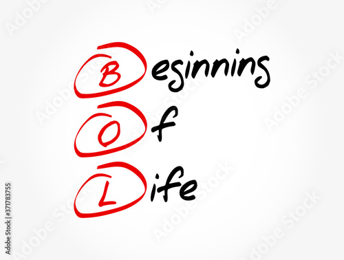 BOL - Beginning of Life acronym, concept background