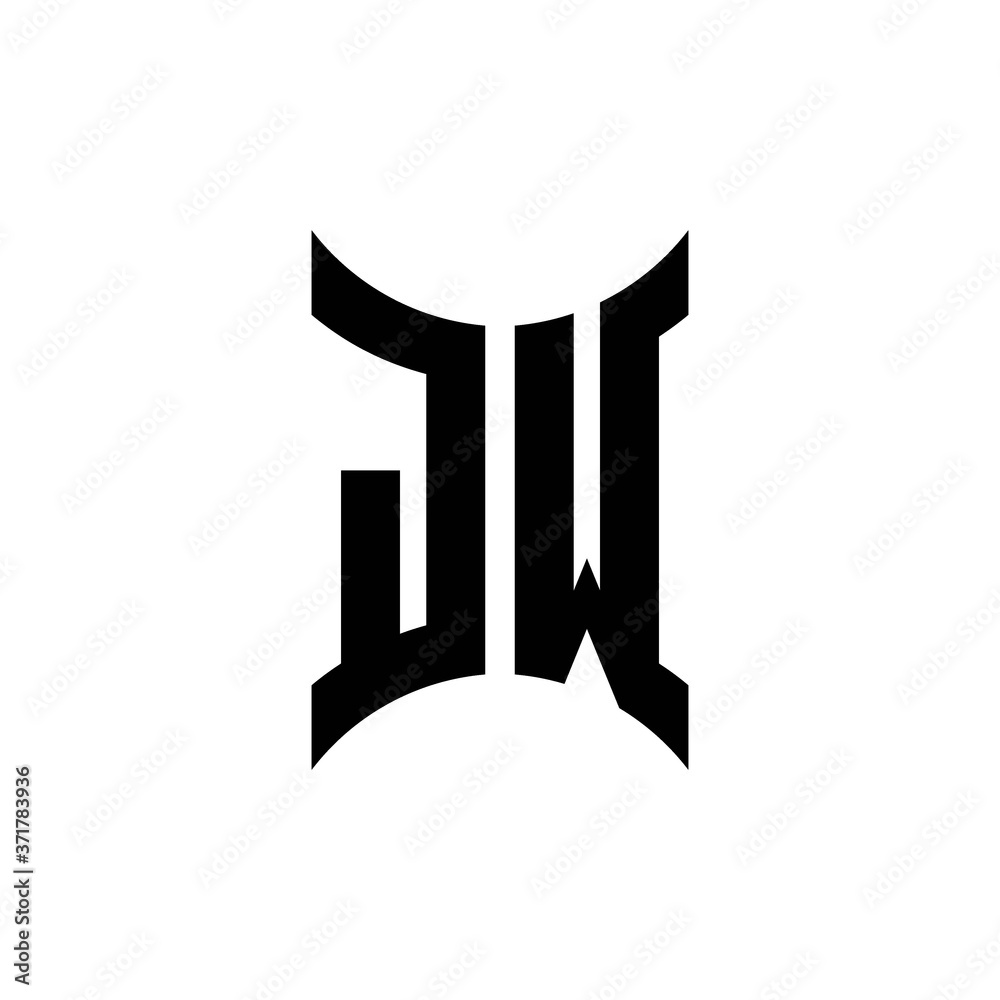 JW monogram logo with curved side JW monogram logo with curved side