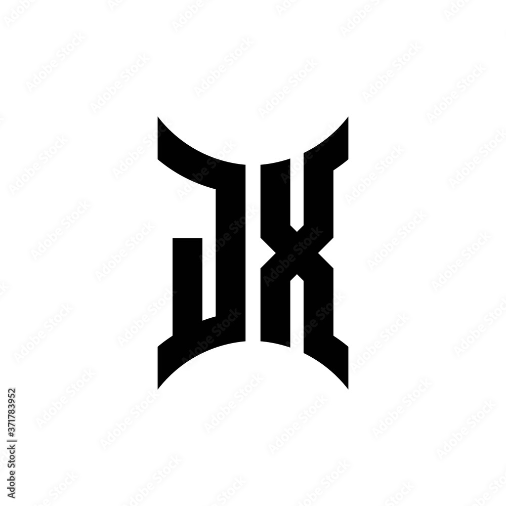 JX monogram logo with curved side JX monogram logo with curved side