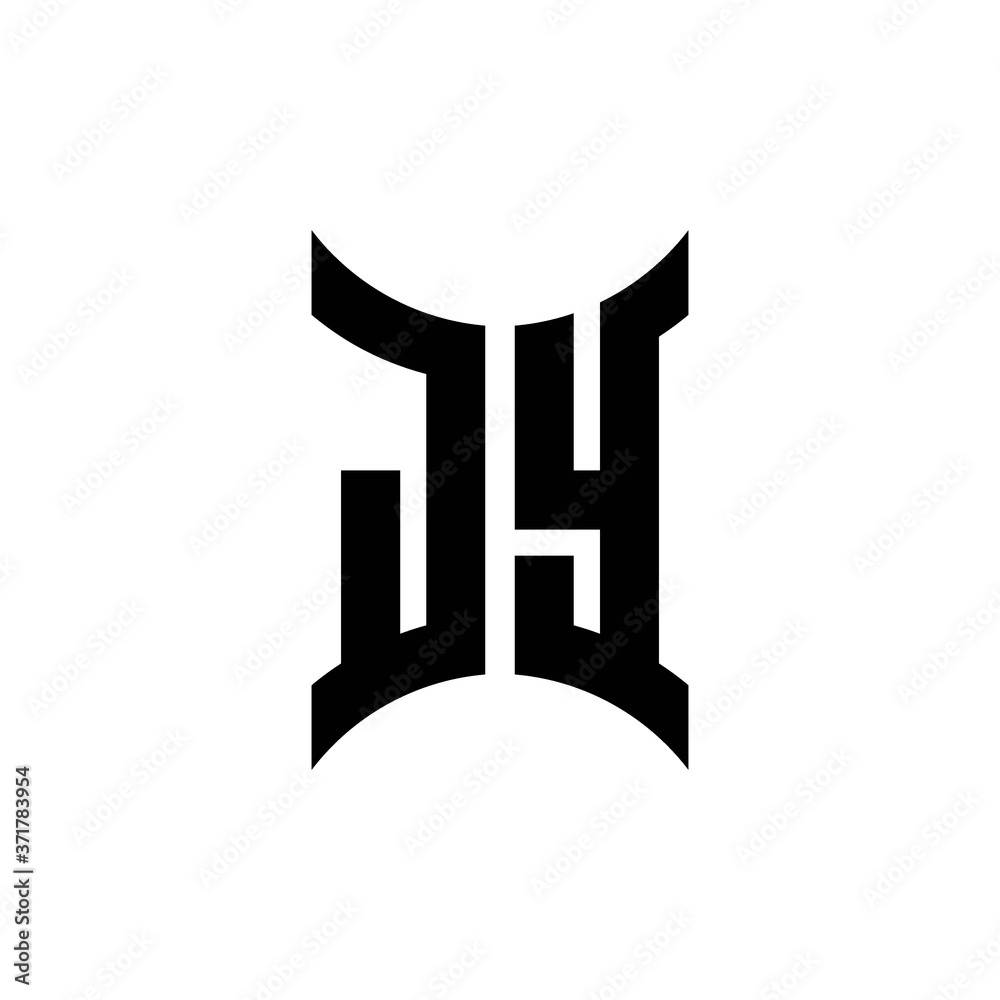 JY monogram logo with curved side JY monogram logo with curved side