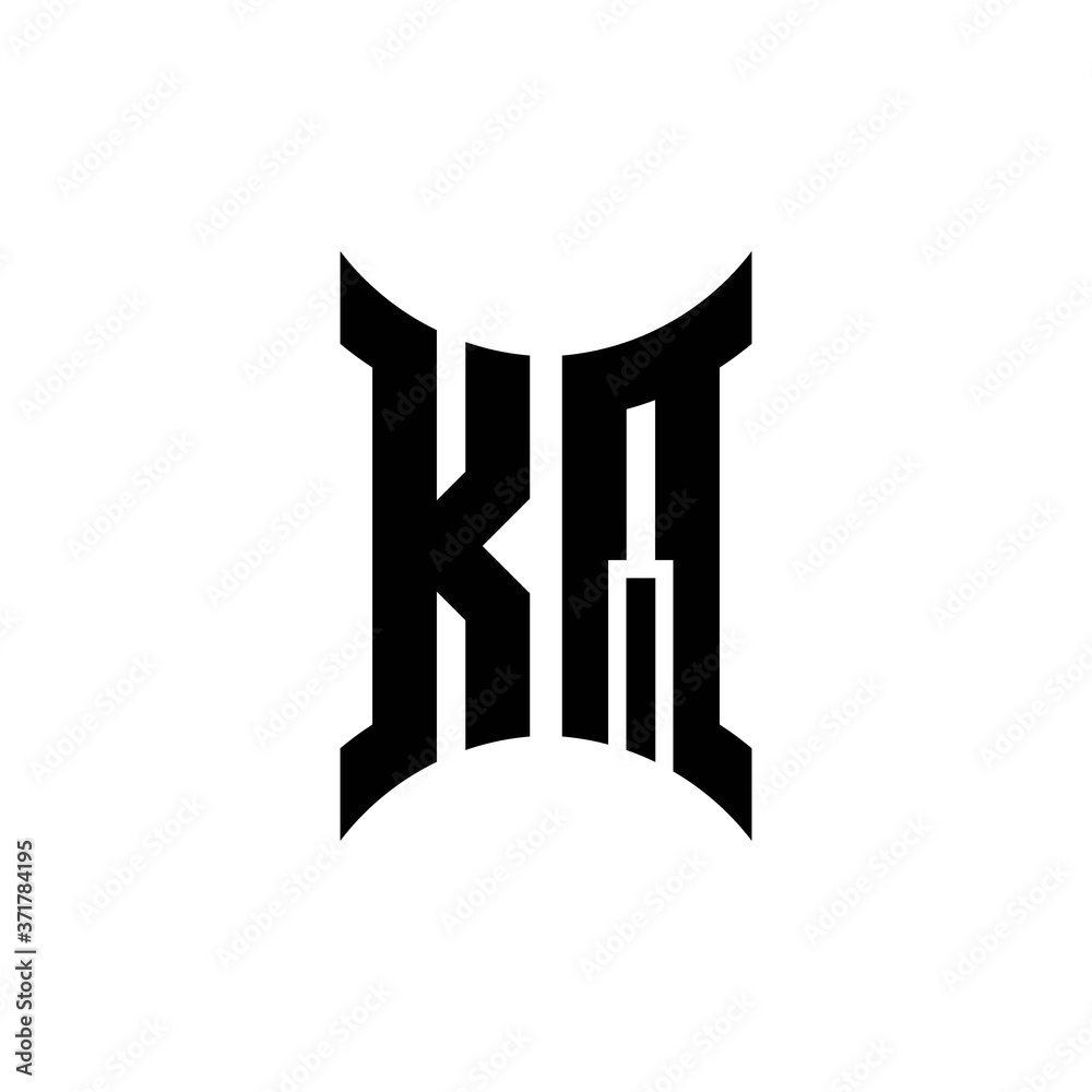 KQ monogram logo with curved side KQ monogram logo with curved side