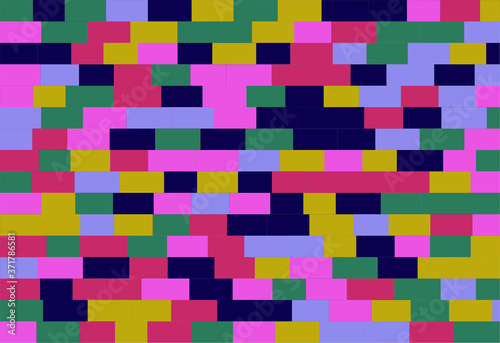 Nested, random sized multicolor rectangles with different sized borders, brick wall-like vector background for web, banner, presentations,wrapping paper etc.