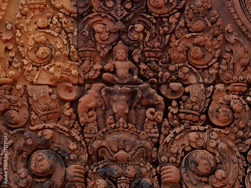 Banteay Srei Temple, Siem Reap Province, Angkor's Temple Complex Site listed as World Heritage by Unesco in 1192, built in 967 by King Jayavarman V, Cambodia