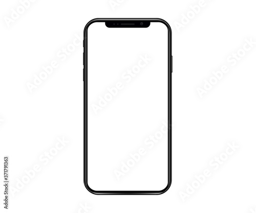 Smartphone frameless with a blank empty touch screen. Mobile phone design – stock vector
