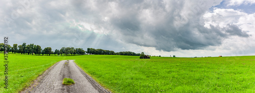 Wanderweg über Grüne Wiesen und Wald