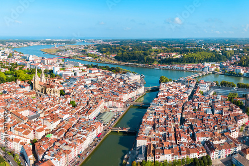 Bayonne aerial panoramic view, France