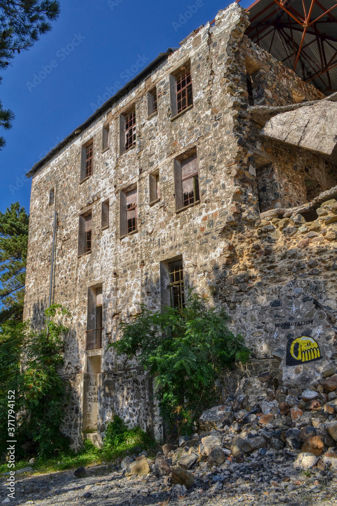 The abandoned Berengaria Hotel is the famous Cypriot resort of the mid-20th century in the mountainous region of Troodos, Cyprus.  The hotel resembles an ominous medieval castle.