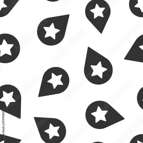 Map pin icon in flat style. gps navigation vector illustration on white isolated background. Locate position seamless pattern business concept.