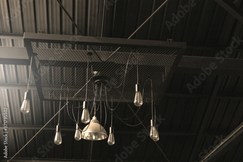 Light bulbs at the coffee shop.