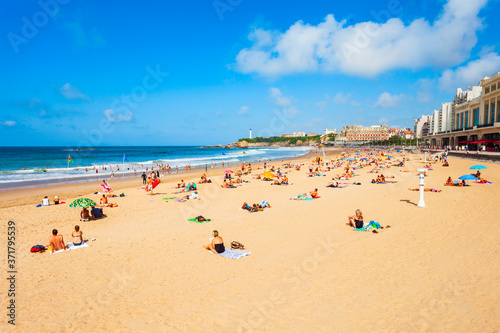 Obraz na plátně La Grande Plage beach, Biarritz