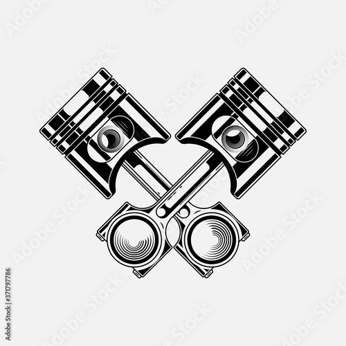 Piston icon. Flat vector illustration EPS 10