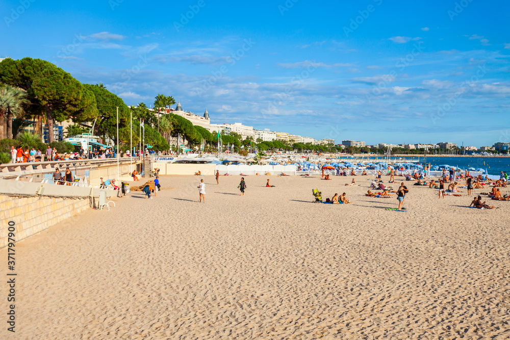 Beauty sand beach in Cannes