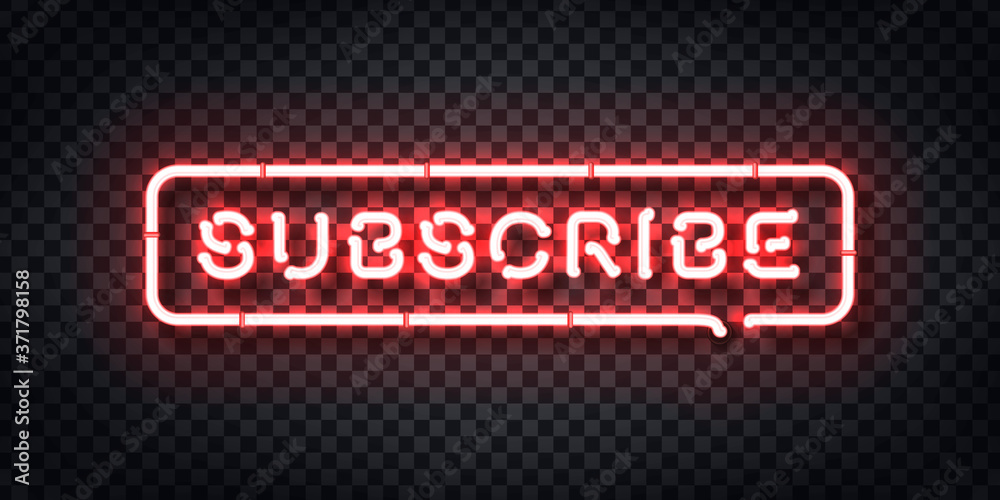 Vector realistic isolated neon sign of Subscribe logo for template ...