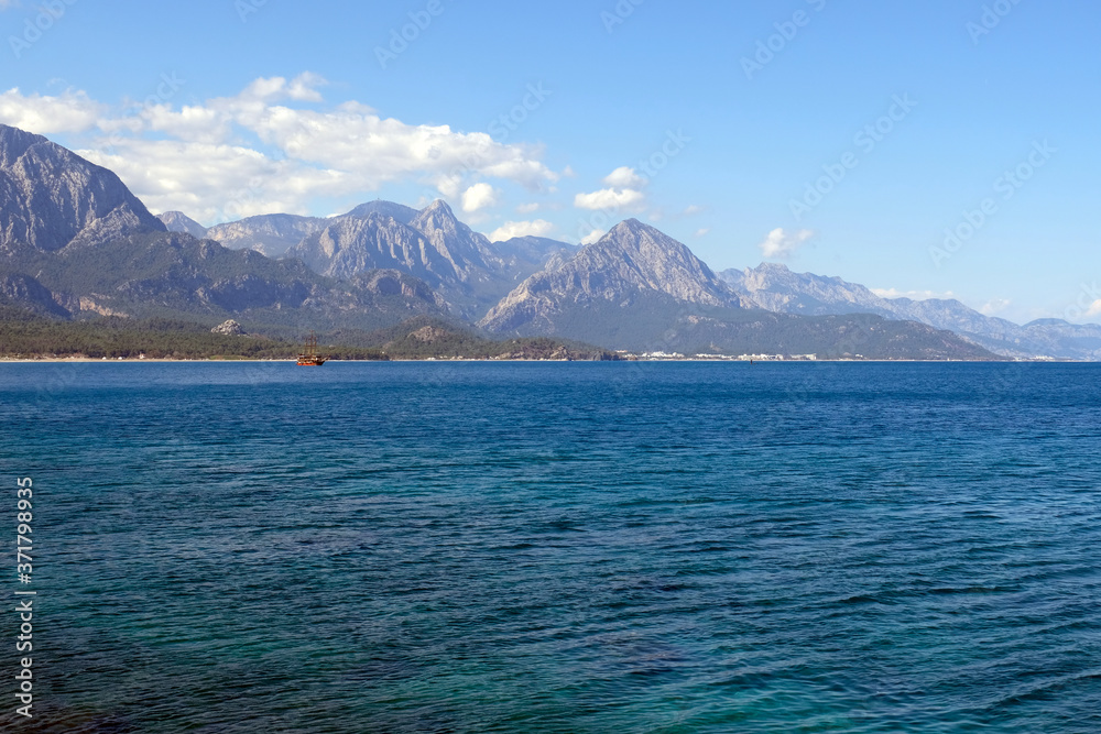beautiful view of the sea bay and mountains