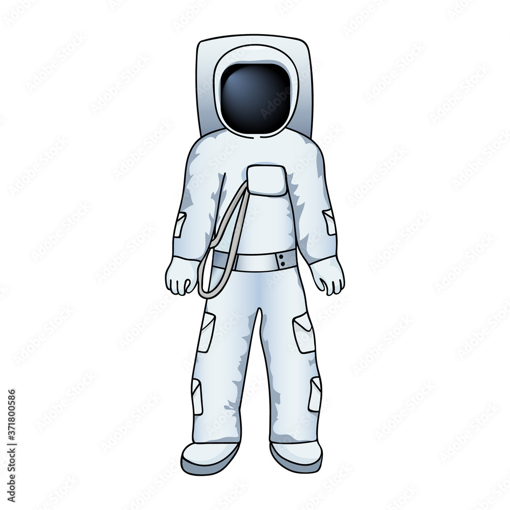 Astronaut in a spacesuit in cartoon style. Hand drawing. Vector illustration. Astronaut in a spacesuit in cartoon style. Hand drawing. Vector illustration.