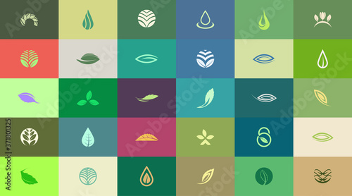 30 Abstract and creative natural themed logo design templates