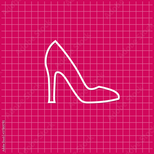 Red banner with high heels shoe icon
